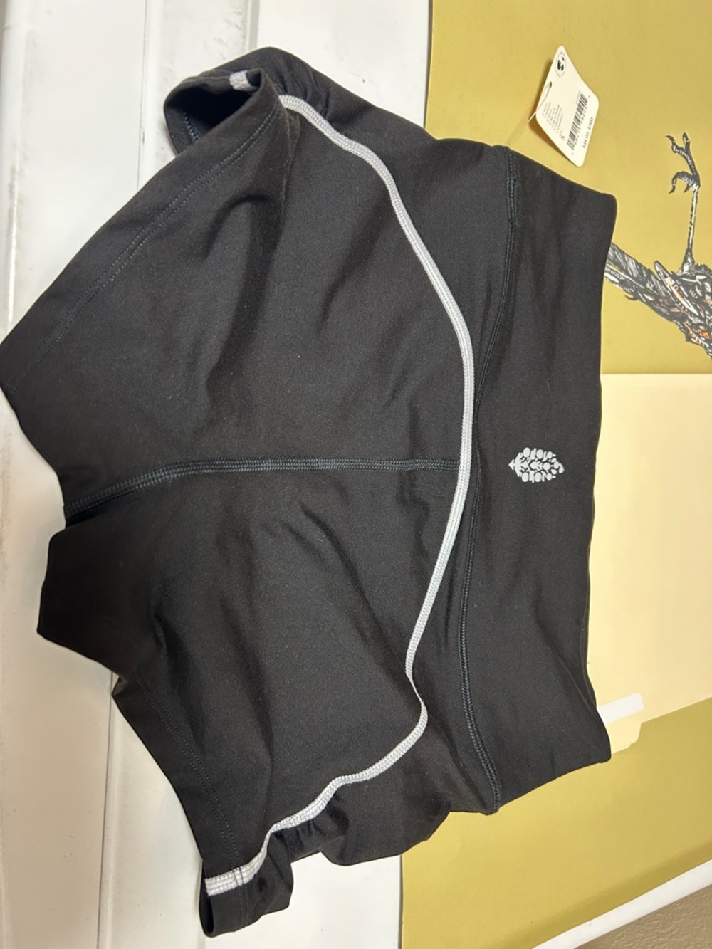 Free People Black Athletic Shorts with Reflective Trim NWOT
